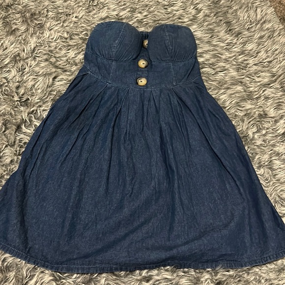Jean strapless dress - Picture 1 of 3